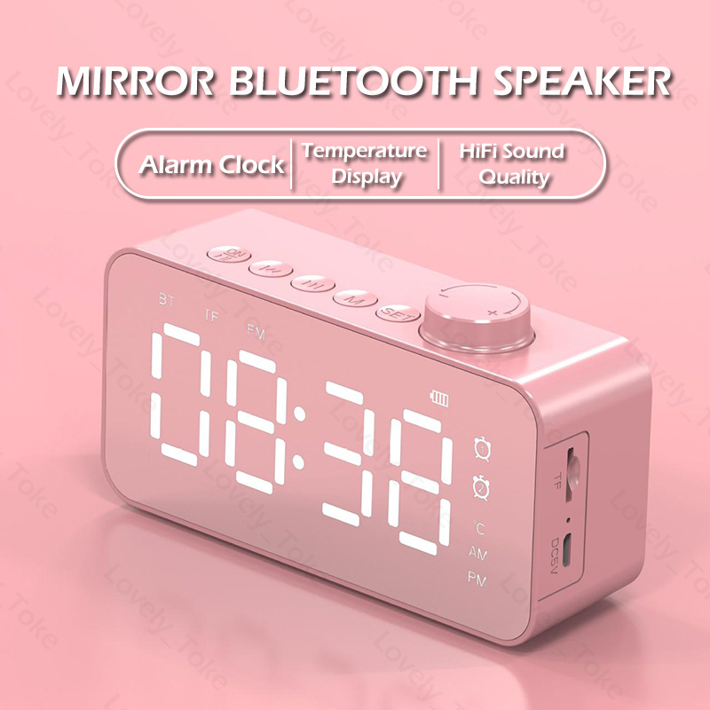 Z6 Tampilan Cermin LED Speaker Bluetooth Portable Subwoofer Mode Alarm Ganda Spiker Bluetooth Tampilan Suhu Musik Box Modus Radio FM Bluetooth Sound