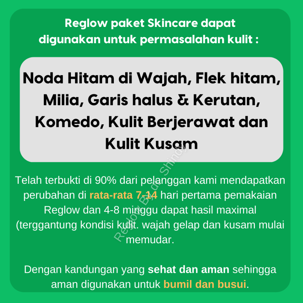 PAKET REGLOW UNTUK KULIT SENSITIF &amp; BERJERAWAT acne Reglow Facial Wash Serum cream