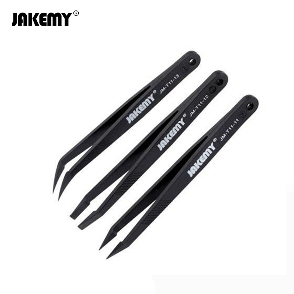 Jakemy JM-T11 3 in 1 Professional Anti-static Pinset Tweezers Kit Repair Tool