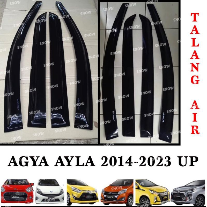 Talang Air Agya Ayla 2014 2017 2023 GR TRD SPORT UP Side Visor Hitam