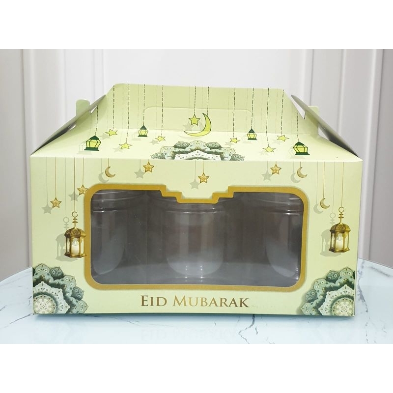 BOX TENTENG LEBARAN ISI 3 TOPLES TABUNG HAMPERS GABLE BOX TOPLES JAR PET SILINDER