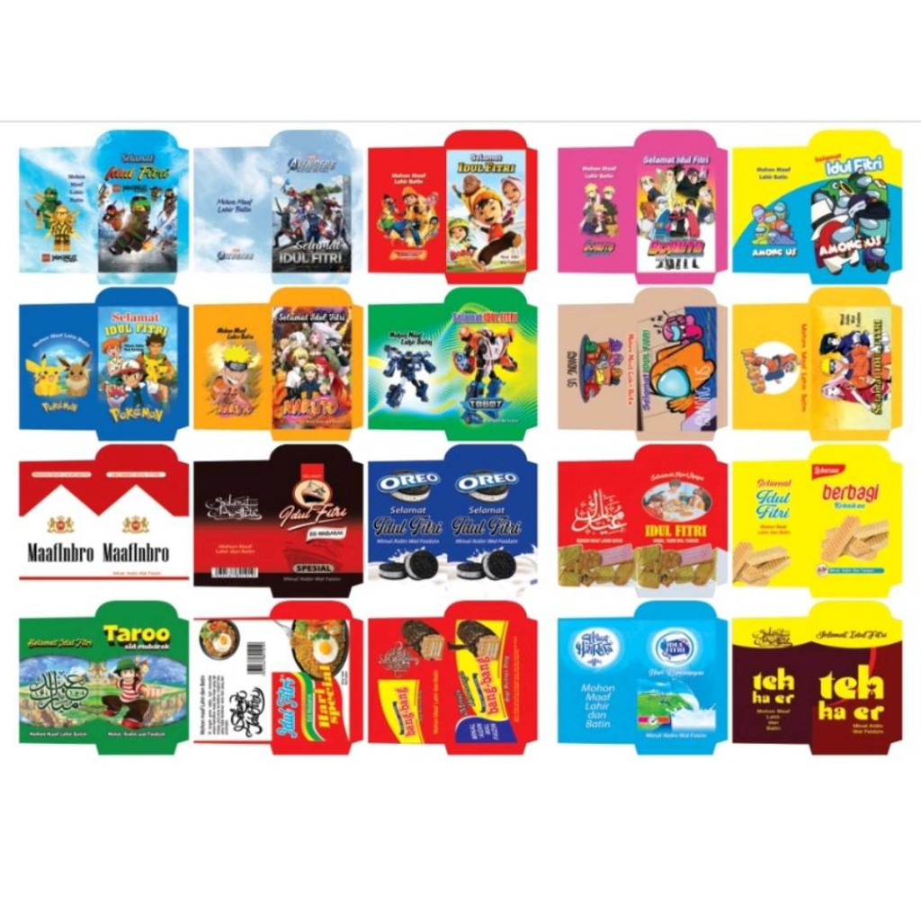 

AMPLOP ANGPAO ANGPAU AMPAO LEBARAN IDUL FITRI KARAKTER SNACK Kartun isi 10 Pcs GLOSSY