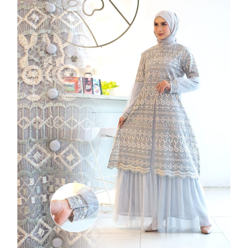 GAMIS MARBELLA//BAHAN TILLE TUTON KOMBUNASI TILLE DOTT FULL FURING//SERAGAMAN KELUARGA//BAJU PESTA LAMARAN//KEBAYA WISUDA//BAJU LEBARAN//BAJU KONDANGAN//KEBAYA ORIGINAL//KEBAYA MODERN//BY DIPA COLLECTION