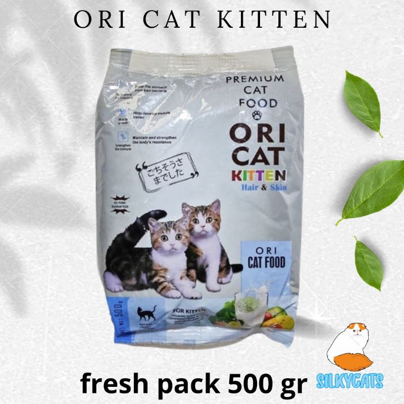 Ori cat kitten hair &amp; skin 800 &amp; 500 gram freshpack . makanan anak kucing baim wong oricat 500gr