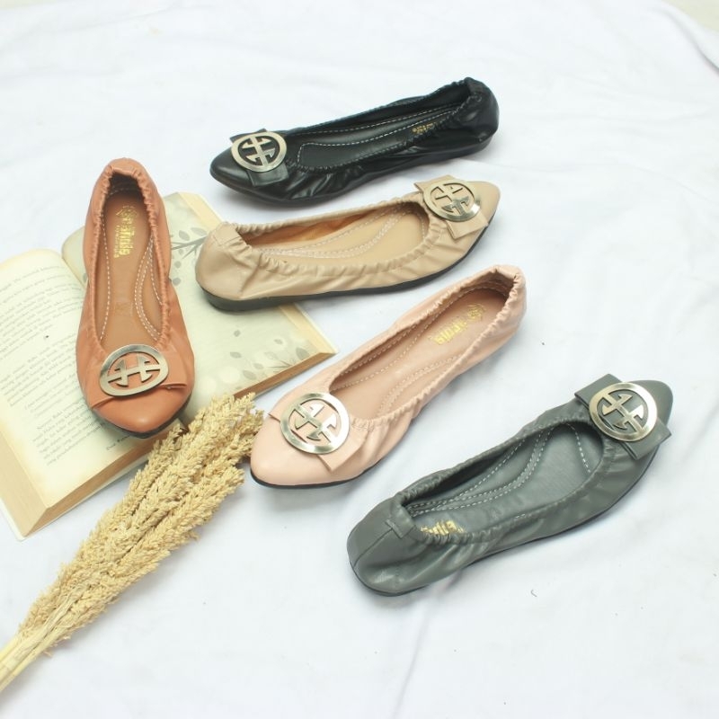 Sepatu Flatshoes Wanita Ballerina Flat Shoes Andis AN08