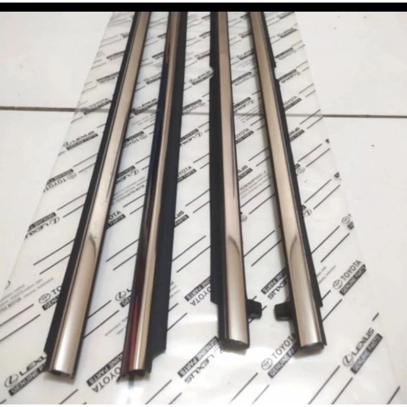 weather strip plipit pintu kaca luar chrome yaris Vios limo 2013-2018 original baru