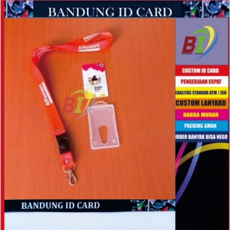Tali lanyard Alfamart sepaket kartu dan casing/set gatungan id Alfamart /sepaket kalung Alfamart