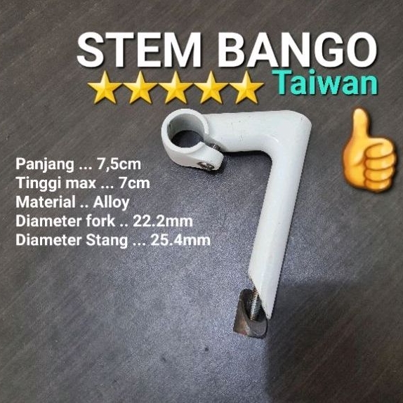 Stem Bangau Alloy 22.2 mm untuk stang handlebar 25.4mm 22.2mm 25.4 mm .. sepeda fixie roadbike balap jadul minion quil stem bango classic