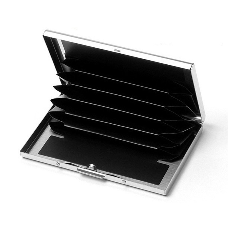 Dompet Kartu Slim Aluminium 6 Slot - FMB-78 - Silver