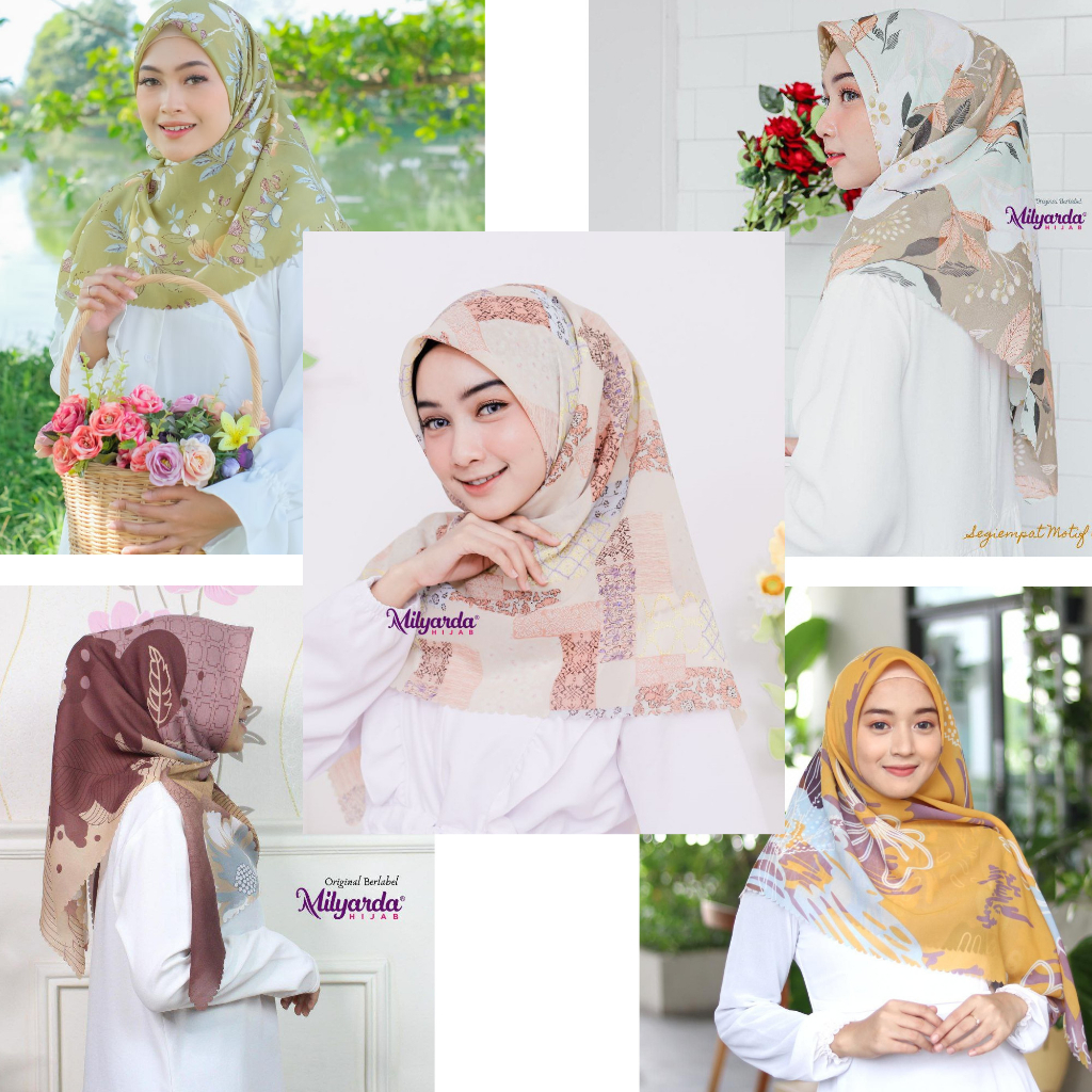 Milyarda Hijab Cantik Segiempat Promo Bahan Viney Jepang