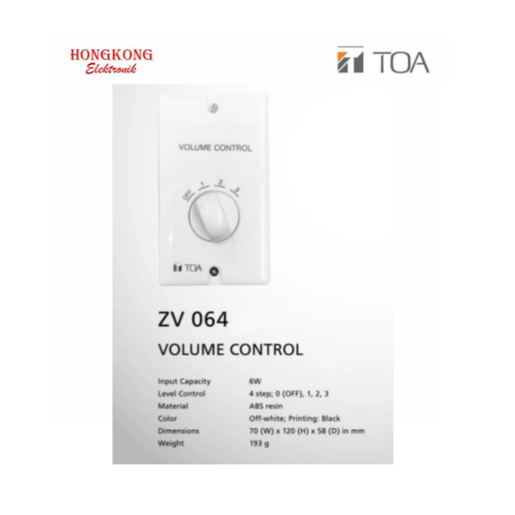 VOLUME CONTROL TOA ZV-064 GARANSI RESMI TOA