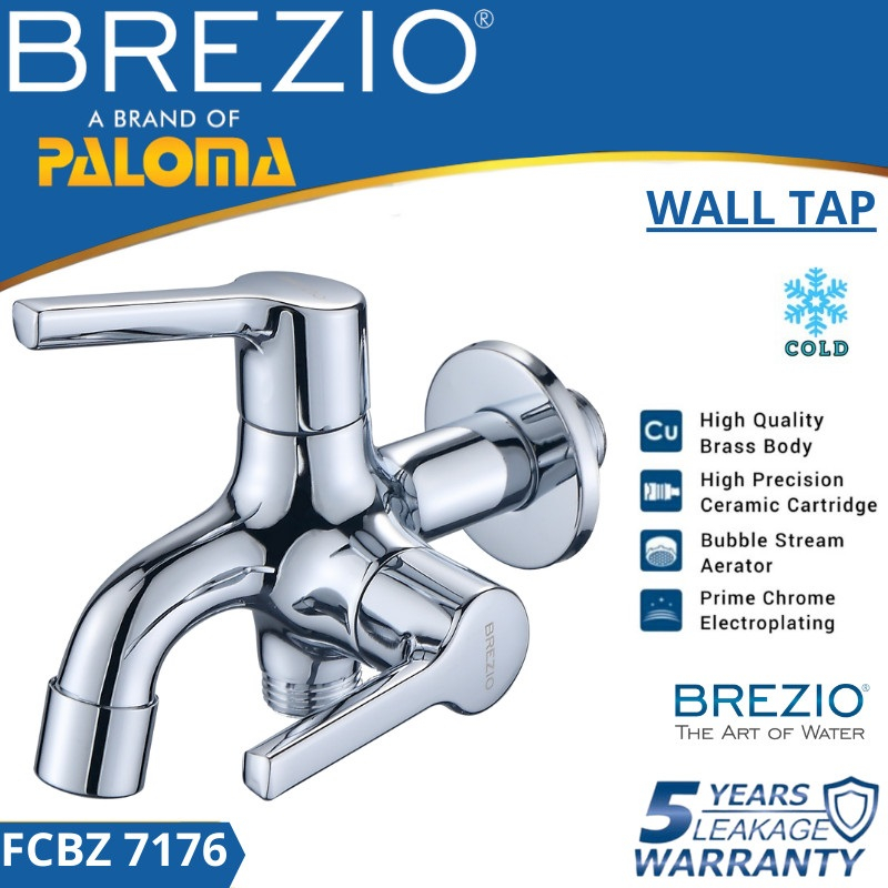 FCBZ 7176 BREZIO KERAN CABANG SHOWER CABANG 2  LUBANG KERAN AIR MESIN CUCI KERAN TEMBOK KRAN AIR