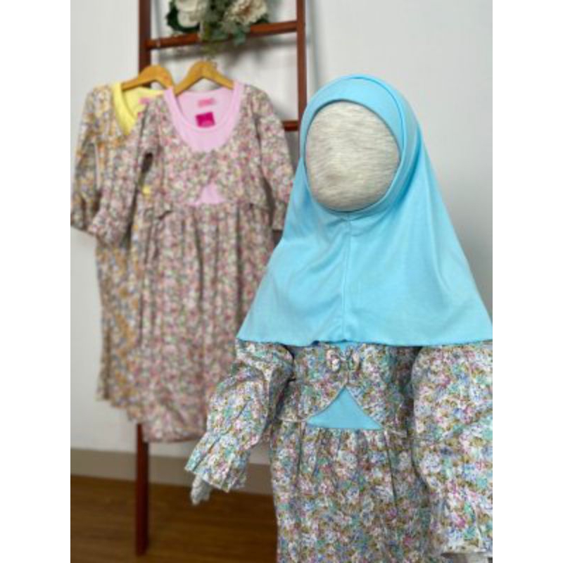 Khansa Dress Set By Ulyakids / Gamis Anak Katun Jepang