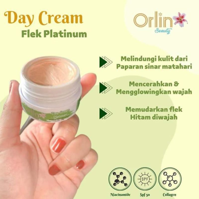 day cream orlin beauty skincare flek platinum mencerahkan wajah mengencangkan kulit