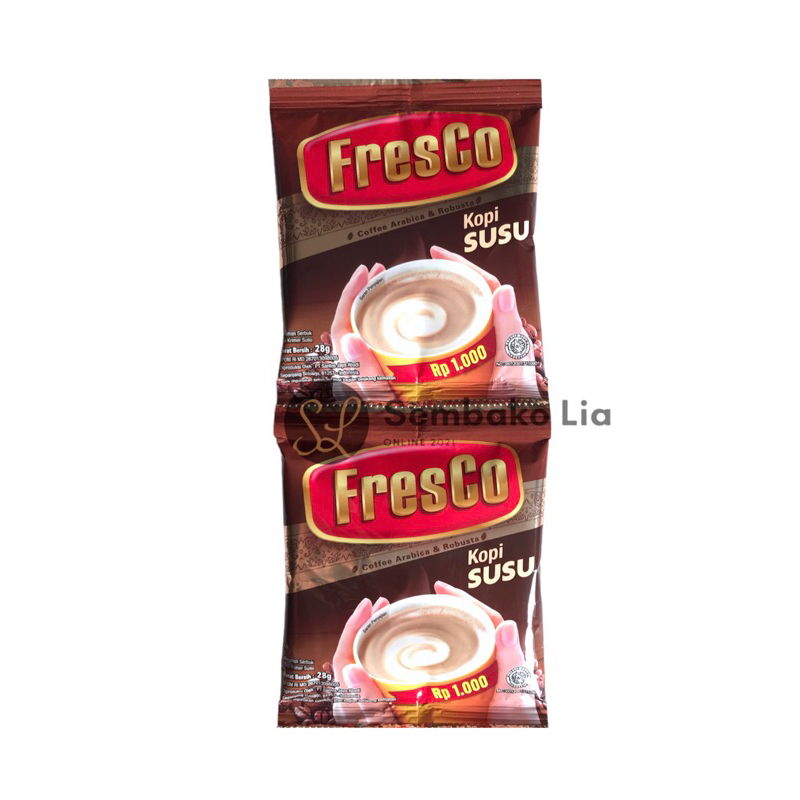 

Fresco Kopi Susu 28gr Renteng Isi 10pc Sachet