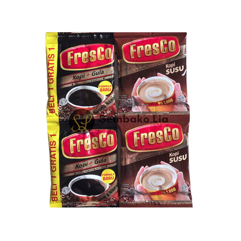 Fresco Kopi + Gula Renteng Sachet Formula Baru / Fresco Kopi Susu Renteng Sachet