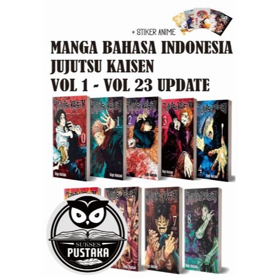 [INDONESIA] BUKU KOMIK JUJUTSU KAISEN VOL 1 - VOL 23 UPDATE PLUS STIKER ANIME - SORCERY FIGHT - MANGA AKUTAMI GEGE [ORIGINAL]