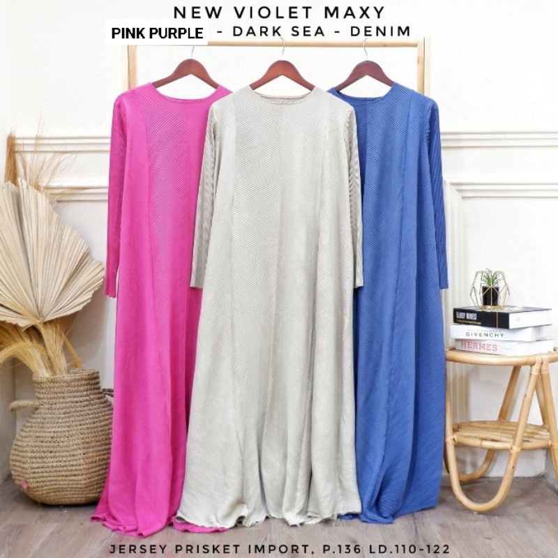 BJ Dress Gamis Jersey Plisket Prisket Import Wanita Jumbo Big Size Dress Ld 120 Kekinian Premium New