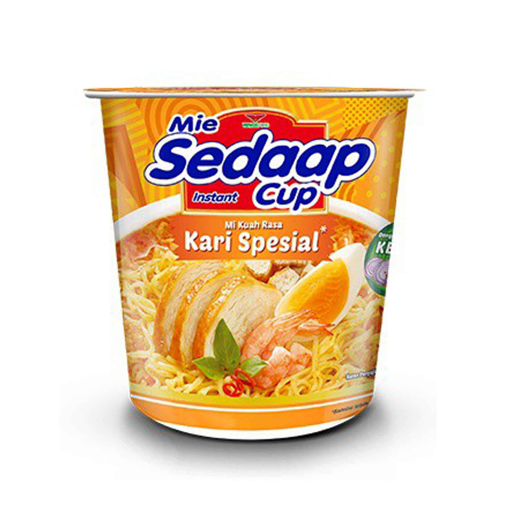 MIE SEDAP CUP/ MIE RASA KARI SPESIAL/ MIE INSTAN KUAH/ 81g