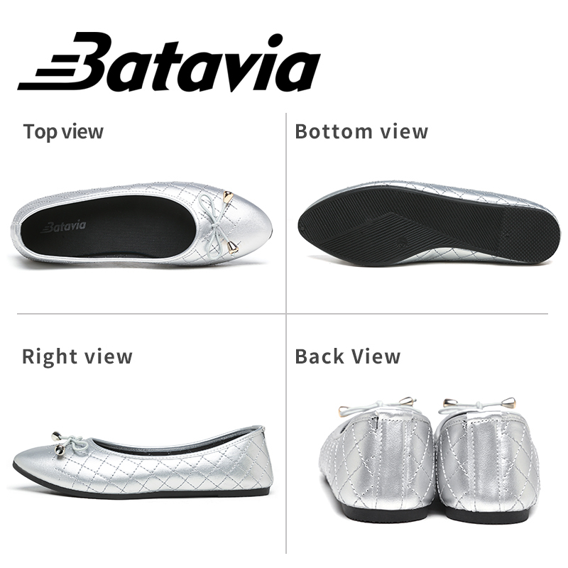 Batavia Fashion Import Flat Wanita Kulit Sepatu Slip-On Sepatu Kasual Sepatu Profesional Sepatu Fashion Sepatu F15