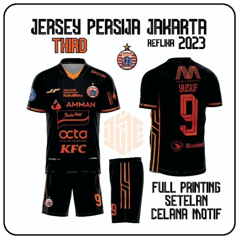 JERSEY SEPAK BOLA PERSIJA JAKARTA THIRD 2022/2023 Bahan Premium (Reflika) Setelan