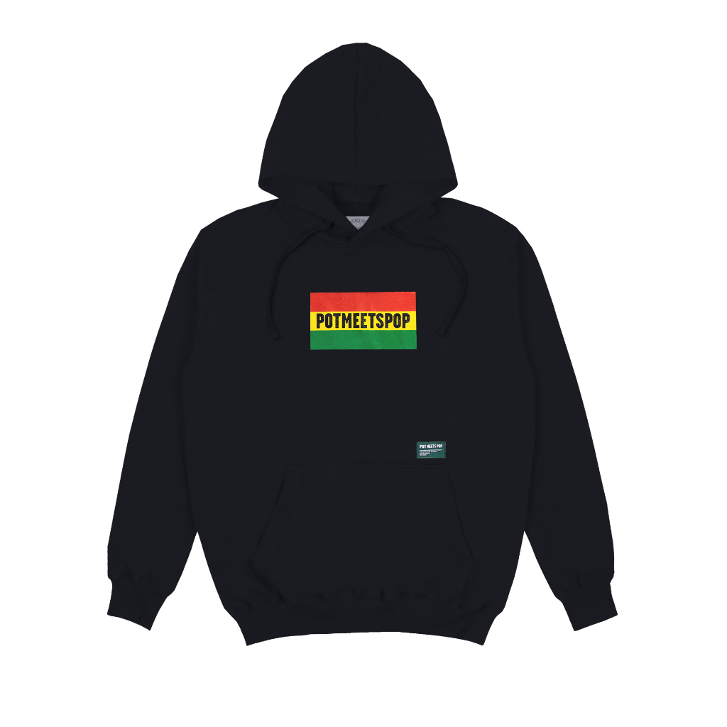 Pot Meets Pop - Rasta Flag Hoodie Black