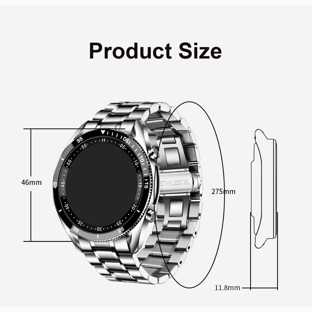 LIGE Jam Tangan Pintar Pria Smart Watch Sentuh Penuh Panggilan Bluetooth IP67 Tahan Air Olahraga Kebugaran Untuk Android IOS