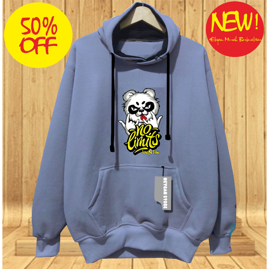 Hoodie Pria Distro No Limits Low and Slow Switer Hitam Premium Hoodie Remaja Putih Mint Terbaru TrendY Keren Kece Over size M L XL XXL - Meygan Store