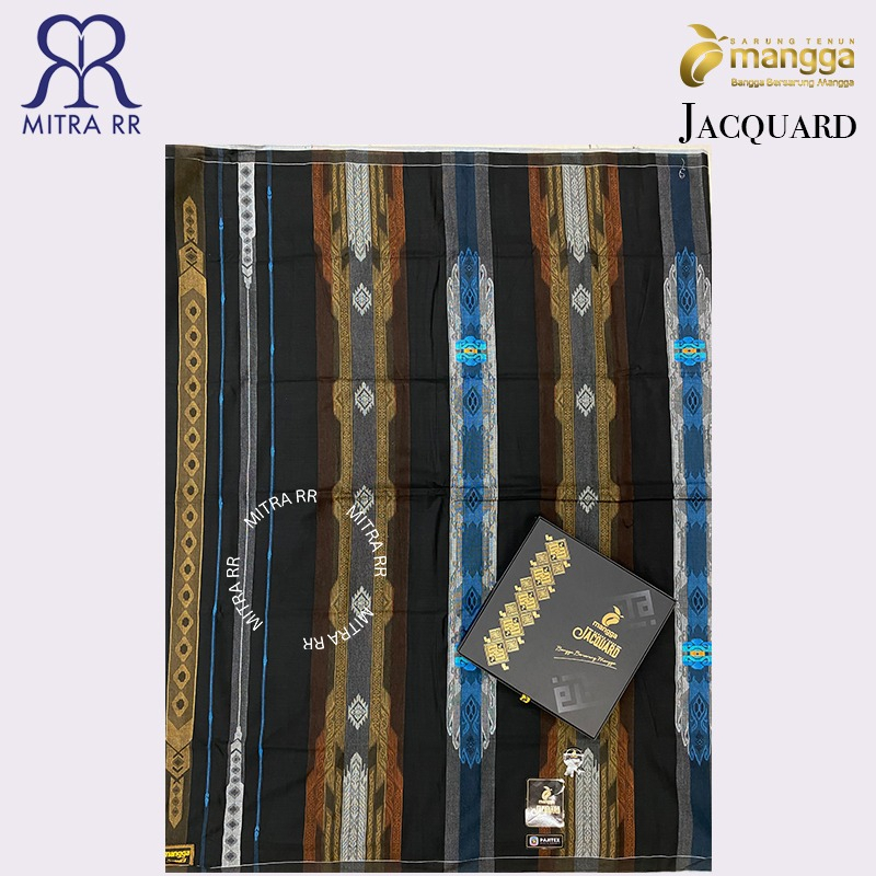 Sarung Mangga Jacquard Black | Sarung Tenun Dewasa Premium Original Satuan/ Grosir