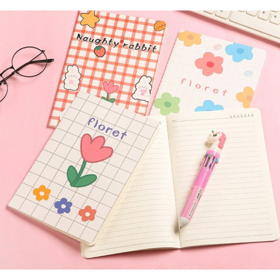 JM Notebook Buku Catatan A5 Non Ring Motif Kartun Lucu Buku Tulis Karakter Lucu Isi 60 Lembar