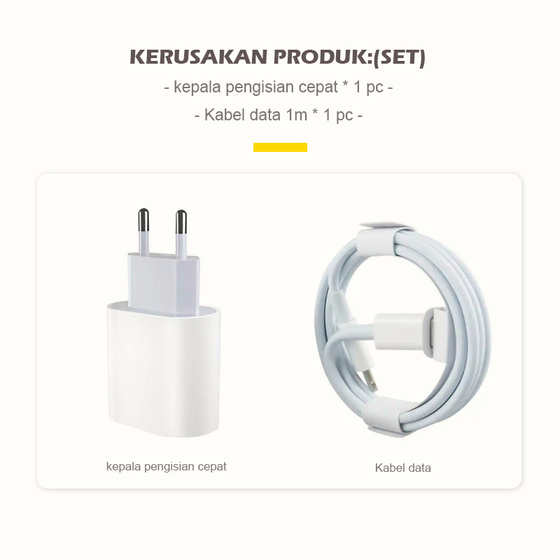 BELILCD IP USB-C Kabel Data Charger Set 20W/25W PD Type C to L Power Adapter Set Super Quick Charger Fast Charging