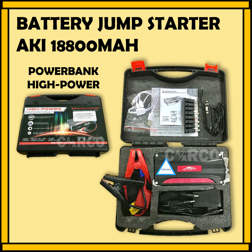 Powerbank 18800mah Battery Baterai Jump Starter Aki