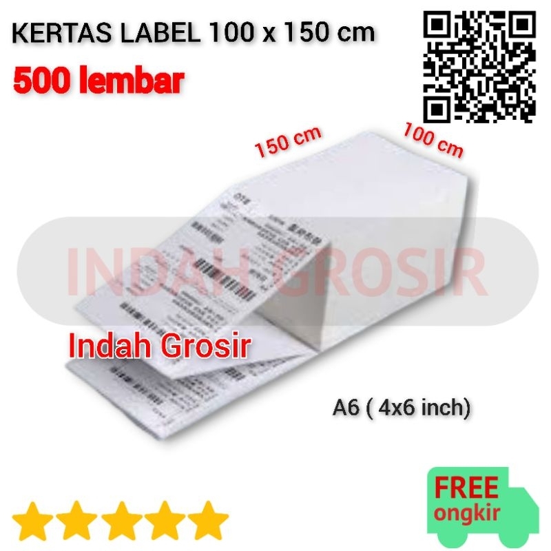 

KERTAS THERMAL LIPAT 100x150 cm | AWB printer label A6