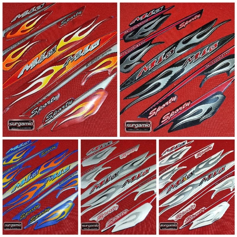 Striping Mio Sporty 2006 Striping Mio Api Body Merah Biru Hitam Silver Putih
