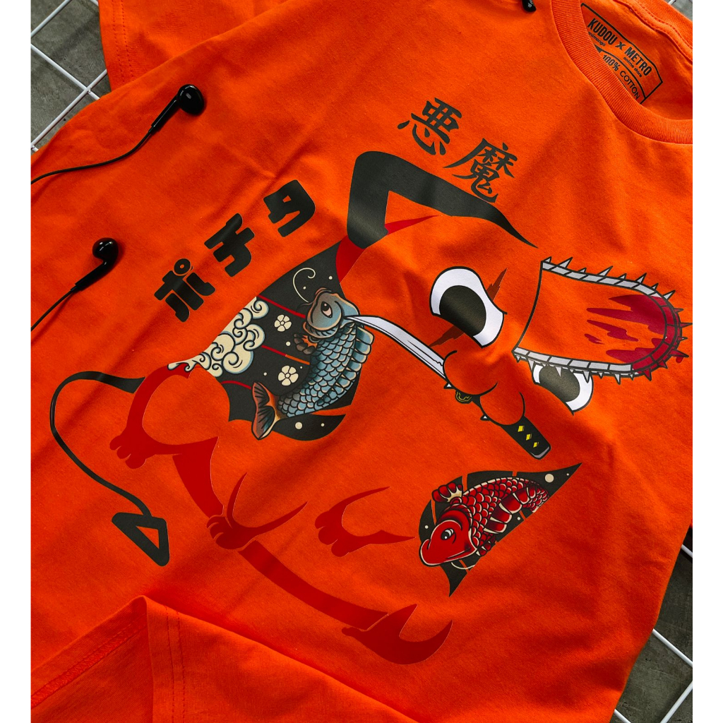 Tshirt Pochita Yakuza Orange Anime Manga Chainsaw Man Premium Unisex