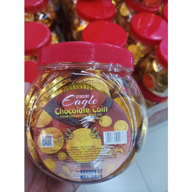 

Coklat eagle Koin emas Pusan Murah isi 125 pcs