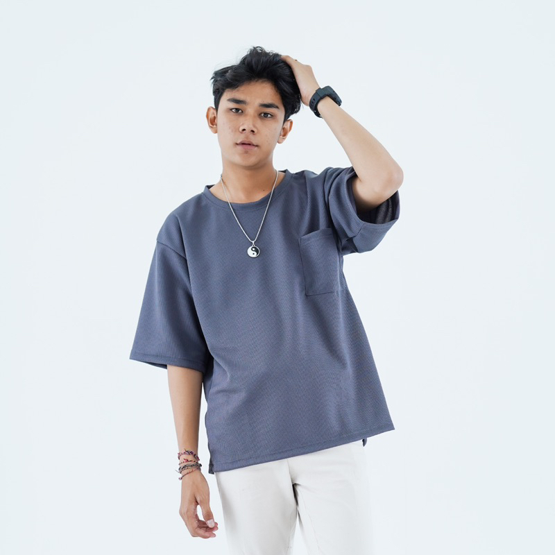 [N01171] T-shirt OVERSIZED Wafle Basic Motif