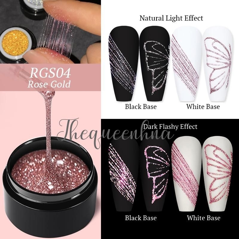 DEAR 5gr Spider Reflective Glitter Spider Gel Diamond Nail Art Elastis Disco Soak Off UV Gel