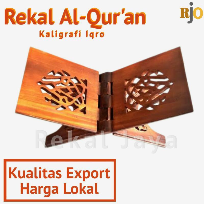 

meja tempat alqur'a rekal alqur'an kaligrafi iqro'
