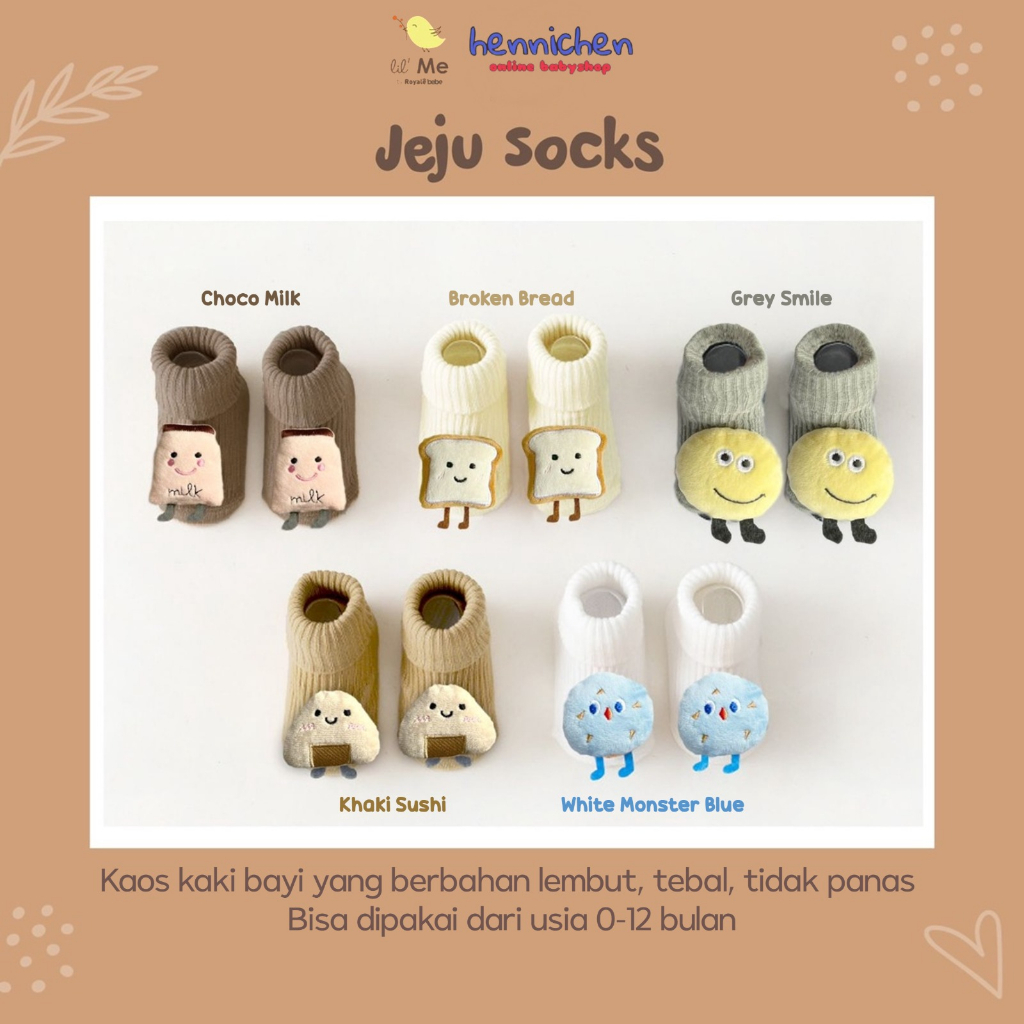 ROYALE BEBE JEJU SOCKS KAOS KAKI BAYI KAOS KAKI ANAK 3D MOTIF LUCU 0-12 BULAN