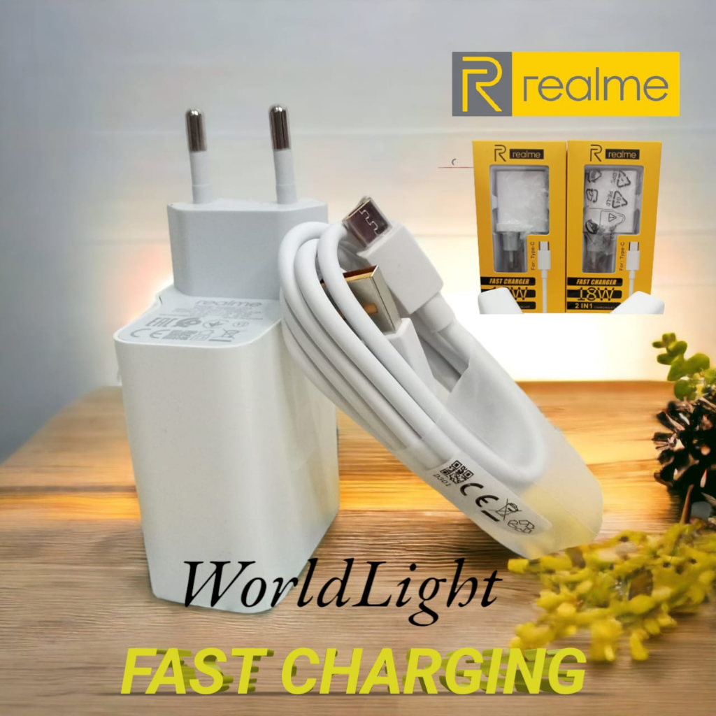 Charger Realme C15 C20 C21 C21Y C25Y C30 C30s C31 18wat Fast Charging original MICRO USB