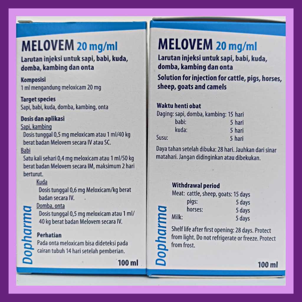 MELOVEM 100 mL | Injeksi Melovem 20 mg | Melovem Injeksi Hewan