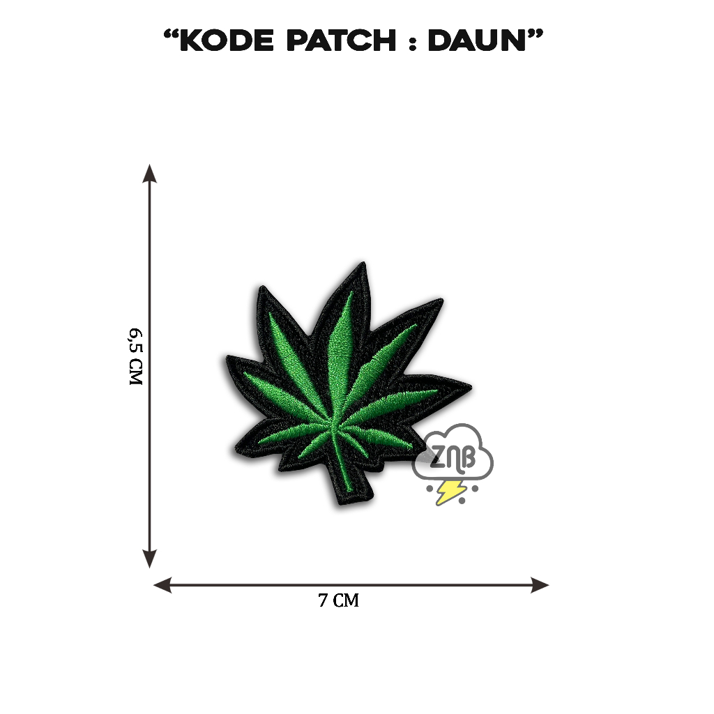 PATCH BORDIR DAUN EMBLEM BORDIR MUSIK REGGAE TEMPELAN JAKET DAN ROMPI