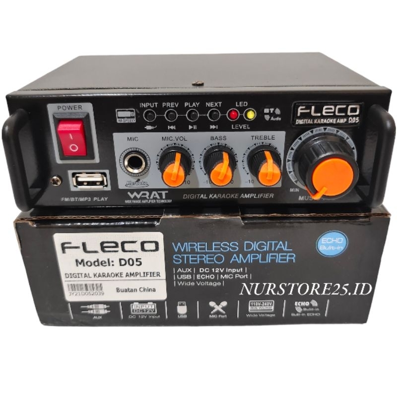 Power Amplifier Bluetooth FLECO Karaoke D05 600W Stereo+MP3 Player Subwoofer/Ampli Bluetooth Karaoke