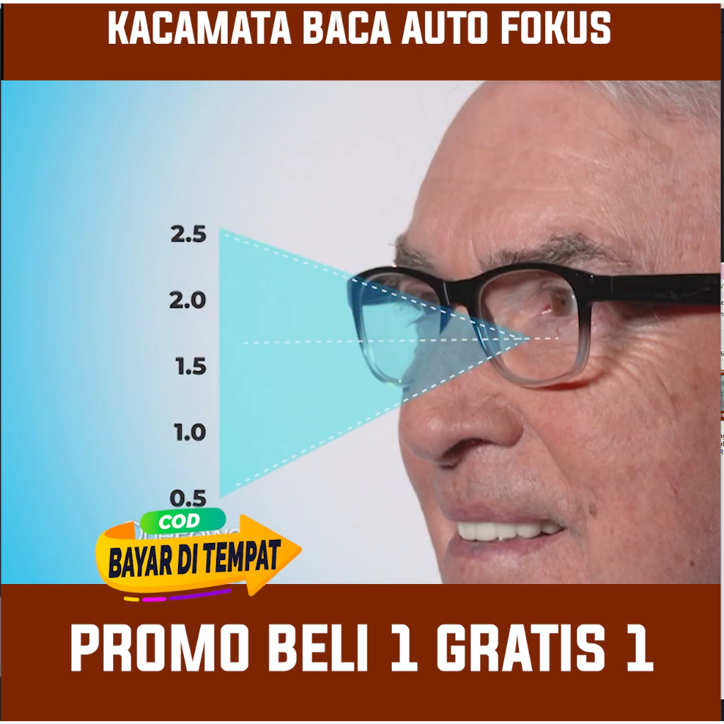 PROMO BELI 1 GRATIS 1 Kacamata Baca PLUS Auto Fokus anti blueray Pria Wanita free kotak + lap