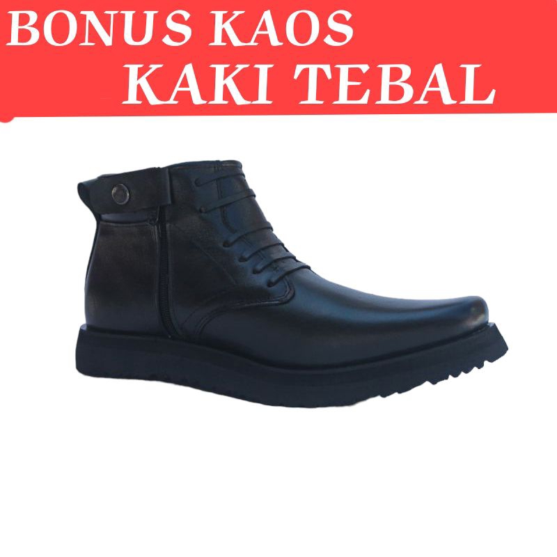 SEPATU PDH KULIT MENGKILAP DAN DOFF TALI PALSU/VARIASI SAMPING RESLETING