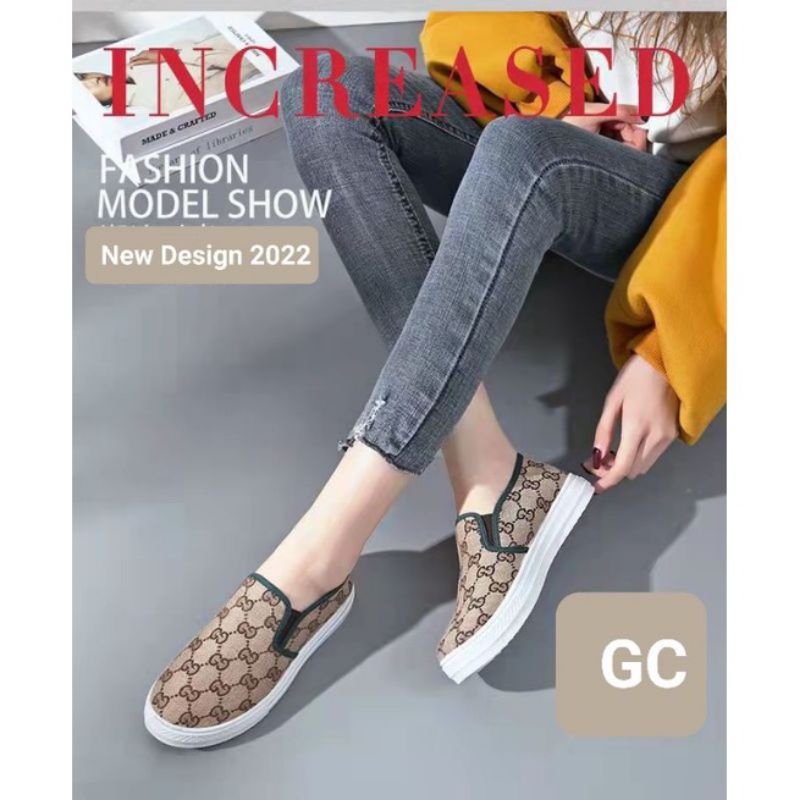 SEPATU SLIP ON WANITA GUCCI DESIGN IMPORT