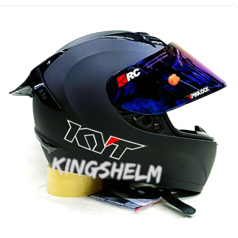 HELM KYT R10 BLACK DOP PAKET GANTENG
