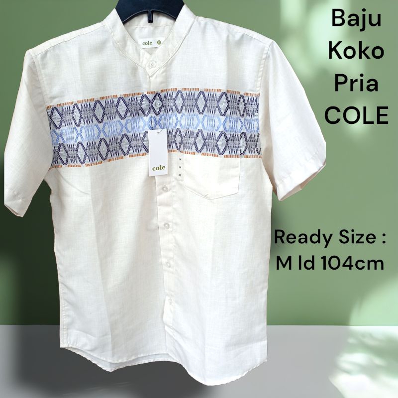 KOKO BAJU PRIA COWOK ANAK BRANDED MERK COLE MATAHARI UKURAN M WARNA CREAM BAHAN KATUN