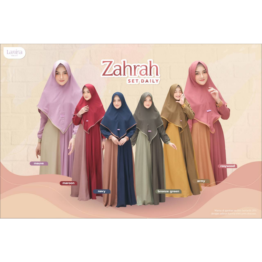 TERMURAH GAMIS SYARI SET HIJAB ZAHRAH SET DAILY ORI BY LANIRA GAMIS ITY CREPE PREMIUM